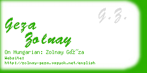 geza zolnay business card